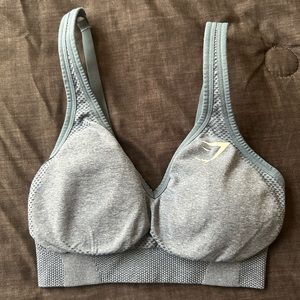 Vital Seamless 2.0 V Neck Sports Bra in Evening Blue Marl XS